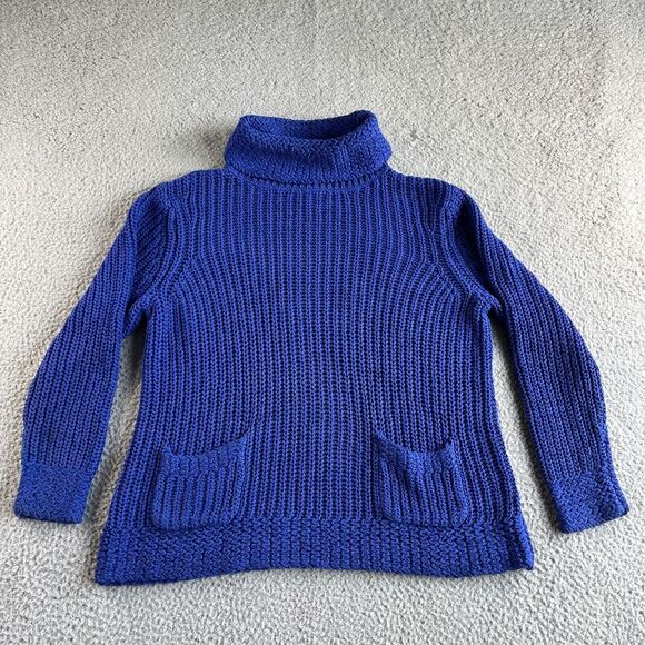 Chico's Sweater Womens 2 Large Purple Pullover Turtleneck Pockets Chunky Knit‎ - Picture 2 of 12